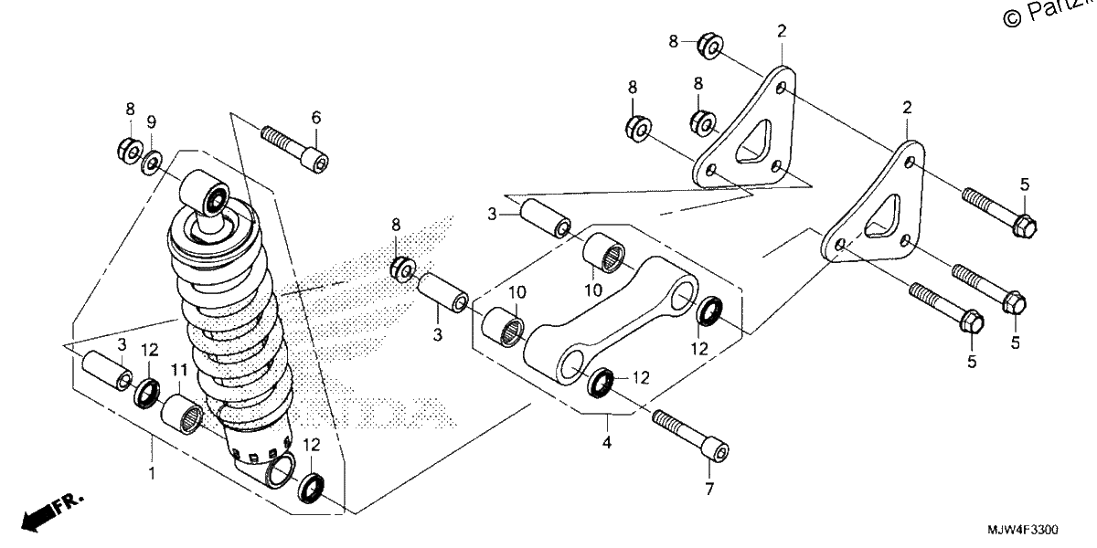 Diagrama de REAR SHOCK ABSORBER
