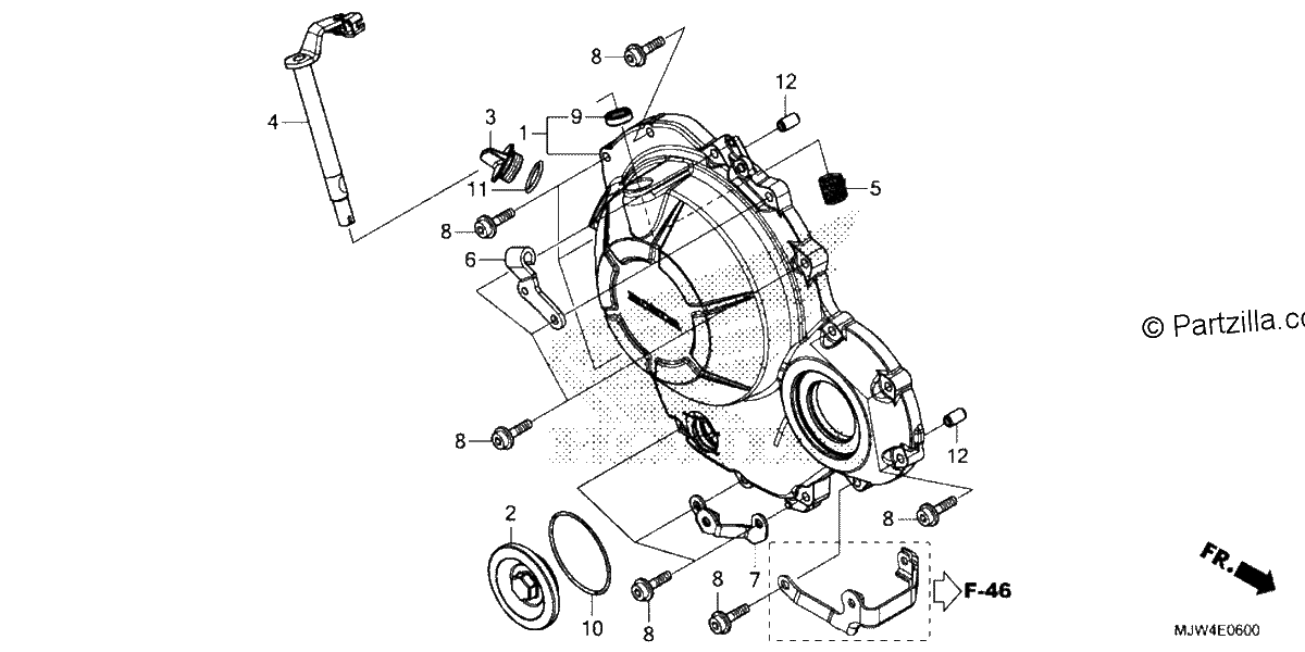 Diagrama de RIGHT CRANKCASE COVER