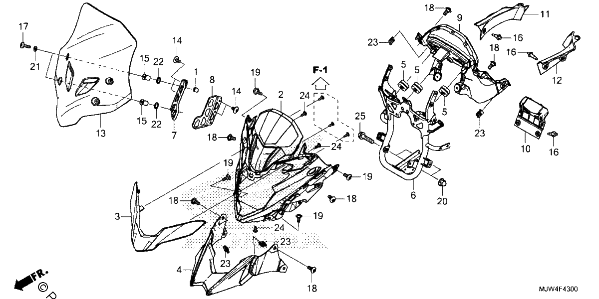Diagrama de UPPER COVER WINDSCREEN