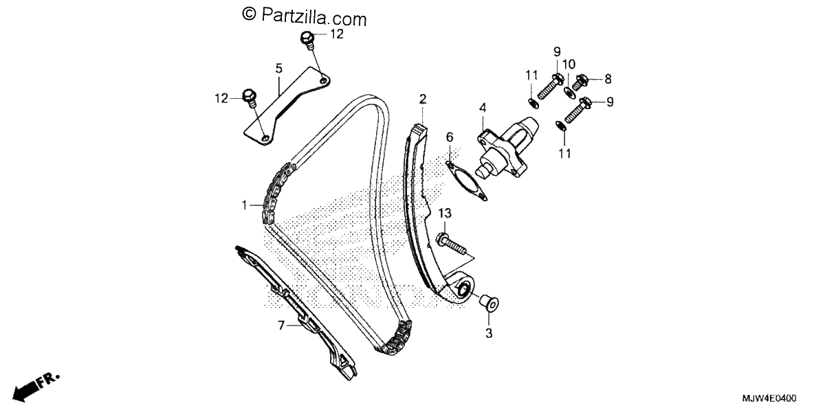 Diagrama de CAM CHAIN TENSIONER