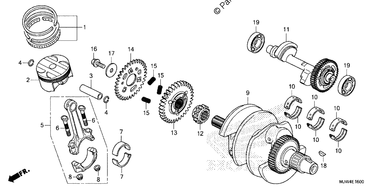 Diagrama de CRANKSHAFT PISTON