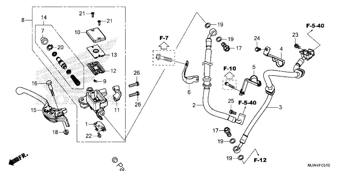 Diagrama de FRONT BRAKE MASTER CYLINDER 2