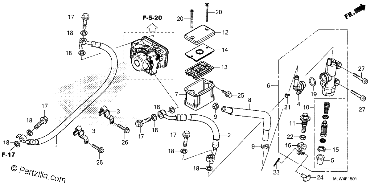 Diagrama de REAR BRAKE MASTER CYLINDER 2