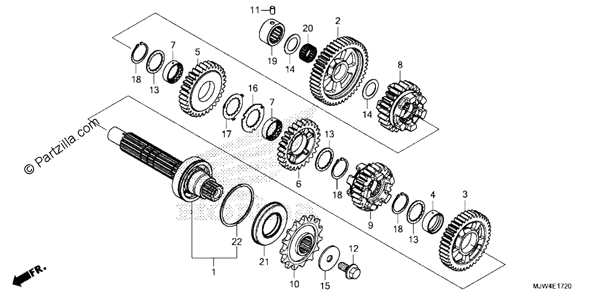 Diagrama de TRANSMISSION COUNTERSHAFT
