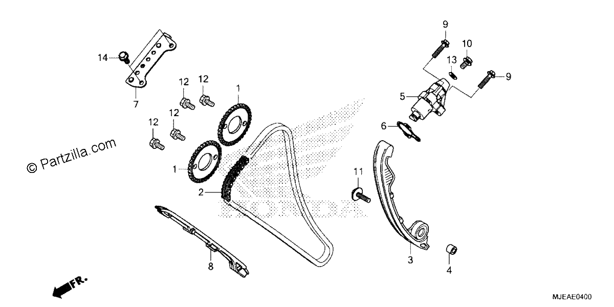 Diagrama de CAM CHAIN TENSIONER