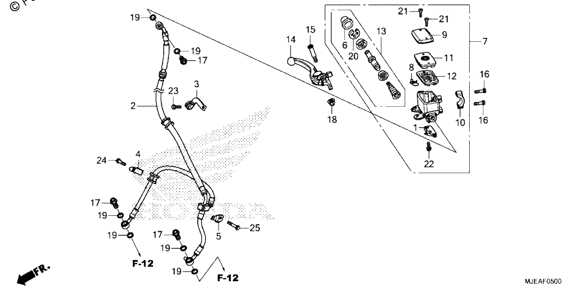 Diagrama de FRONT BRAKE MASTER CYLINDER 1