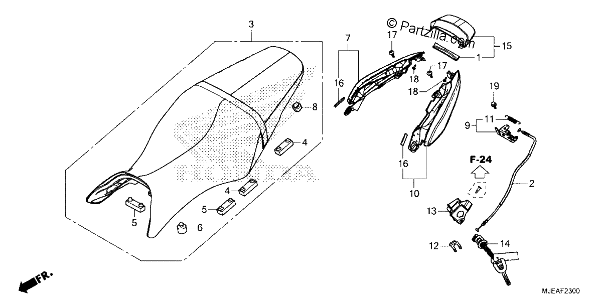 Diagrama de SEAT REAR COWL