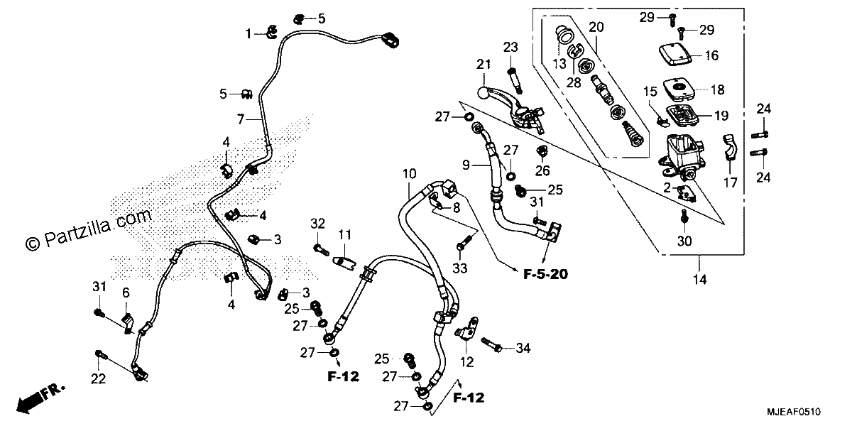 Diagrama de FRONT BRAKE MASTER CYLINDER 2