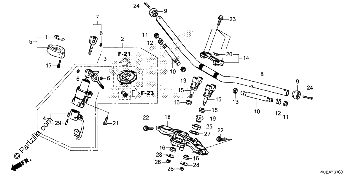 Diagrama de HANDLEBAR TOP BRIDGE