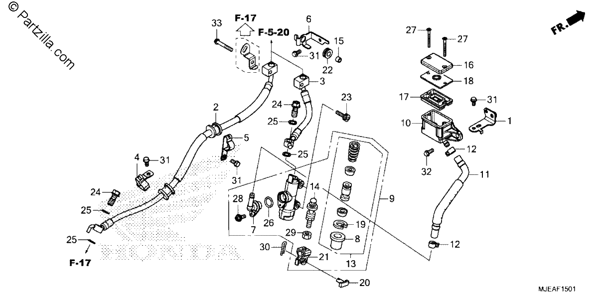 Diagrama de REAR BRAKE MASTER CYLINDER 2