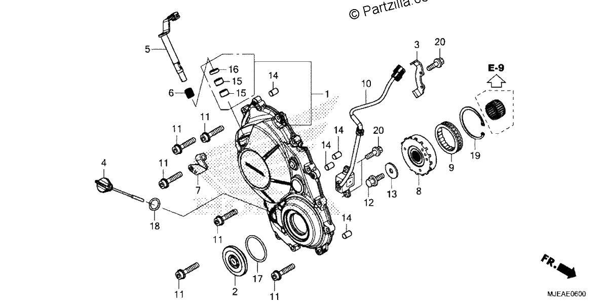 Diagrama de RIGHT CRANKCASE COVER