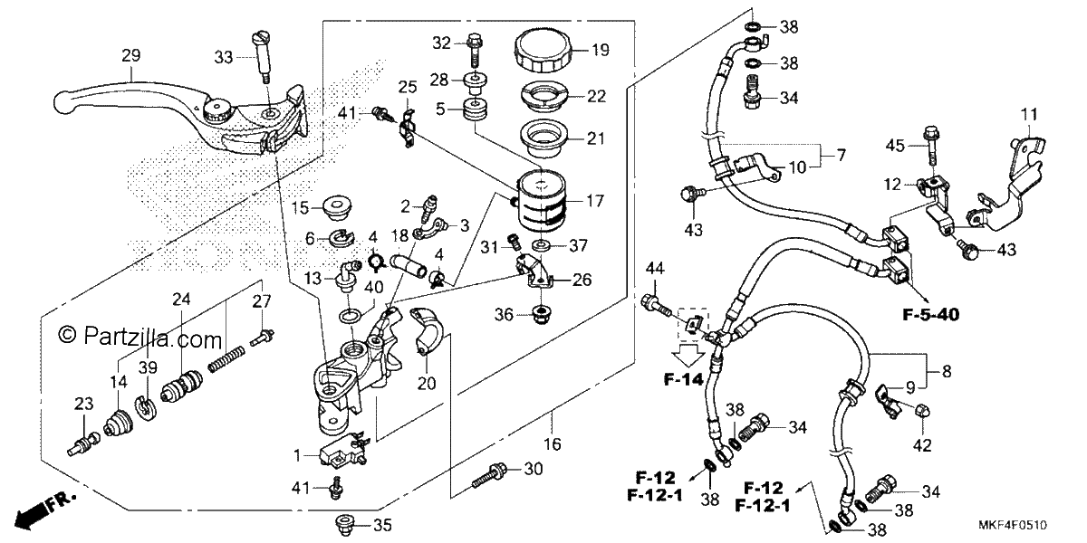 Diagrama de FRONT BRAKE MASTER CYLINDER 2
