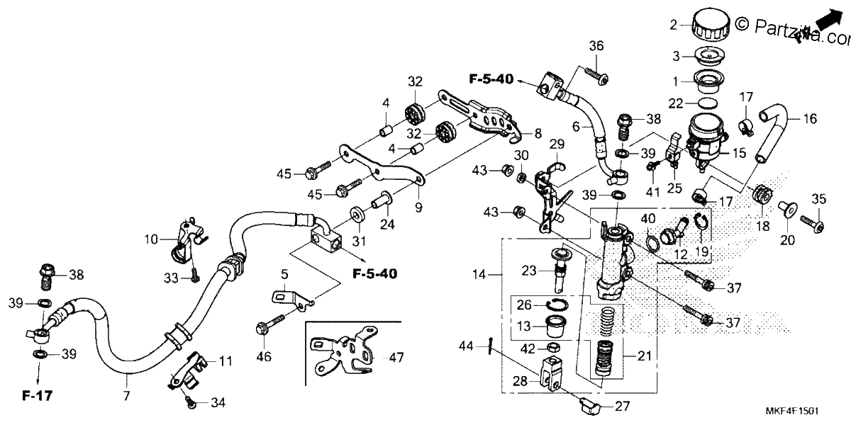 Diagrama de REAR BRAKE MASTER CYLINDER 2