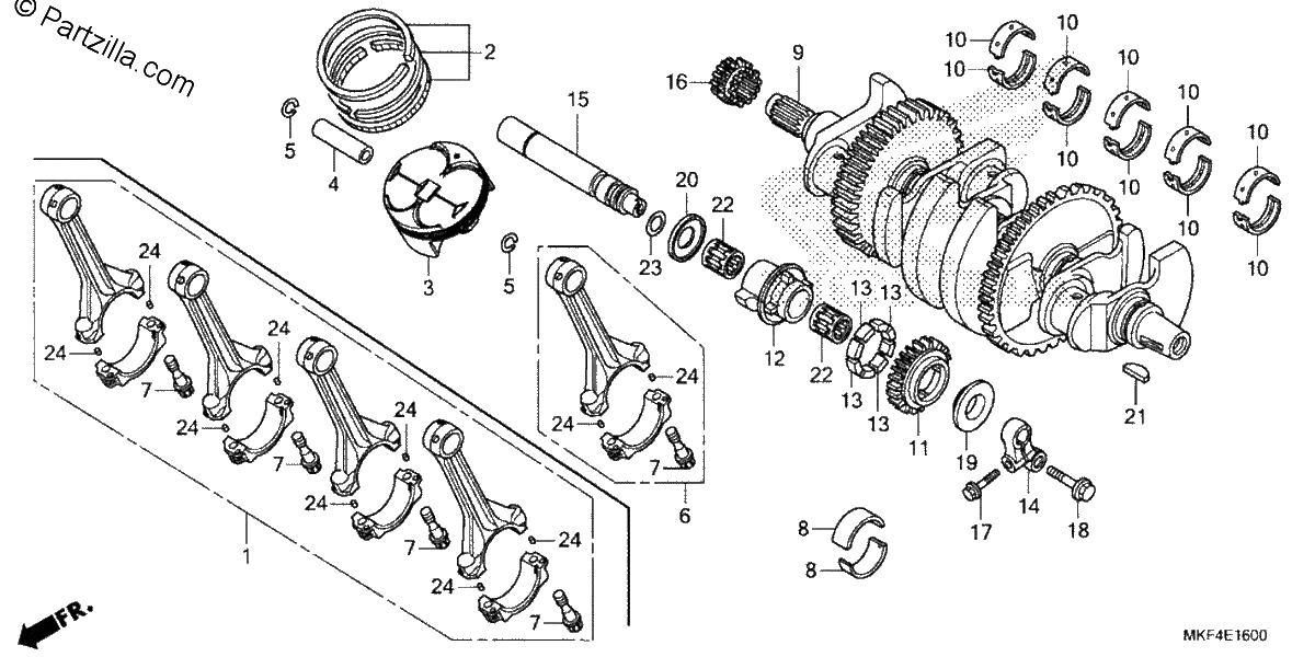 Diagrama de CRANKSHAFT PISTON
