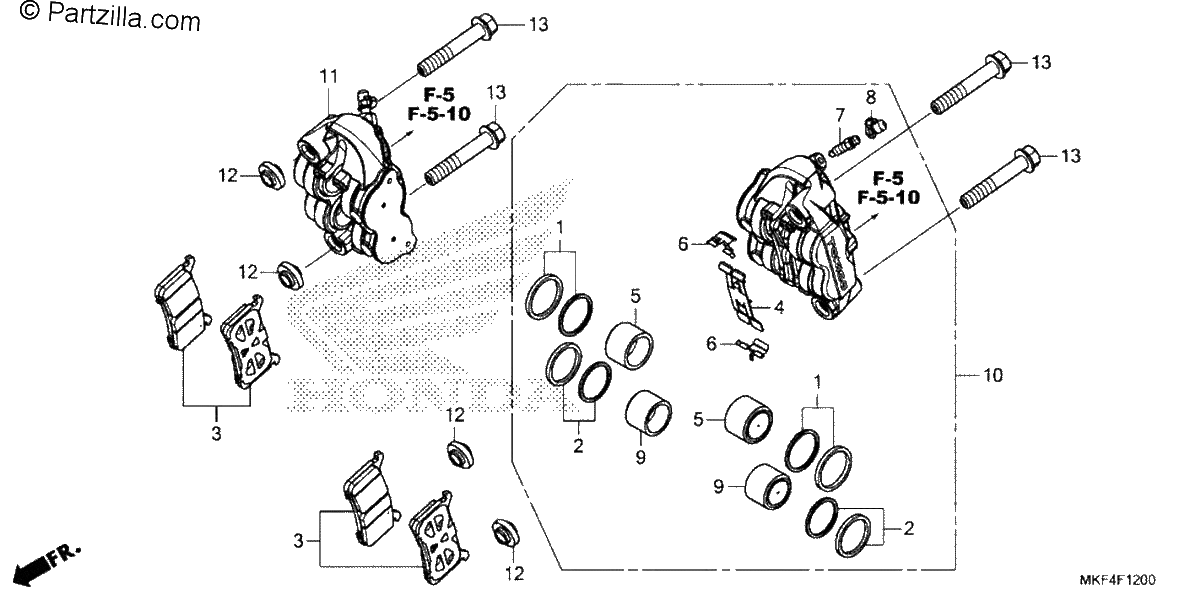 Diagrama de FRONT BRAKE CALIPER 1
