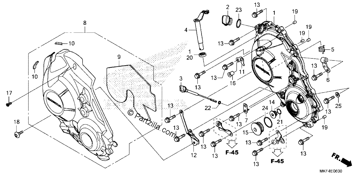 Diagrama de RIGHT CRANKCASE COVER