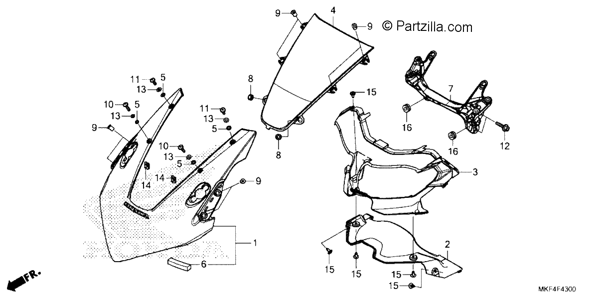 Diagrama de UPPER COWL