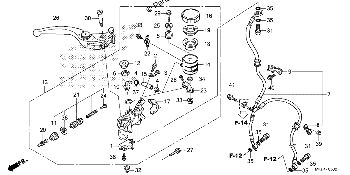 Diagrama de FRONT BRAKE MASTER CYLINDER 1