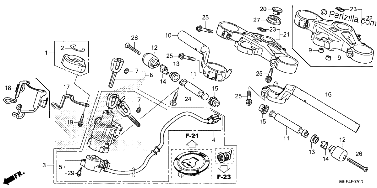 Diagrama de HANDLEBAR TOP BRIDGE