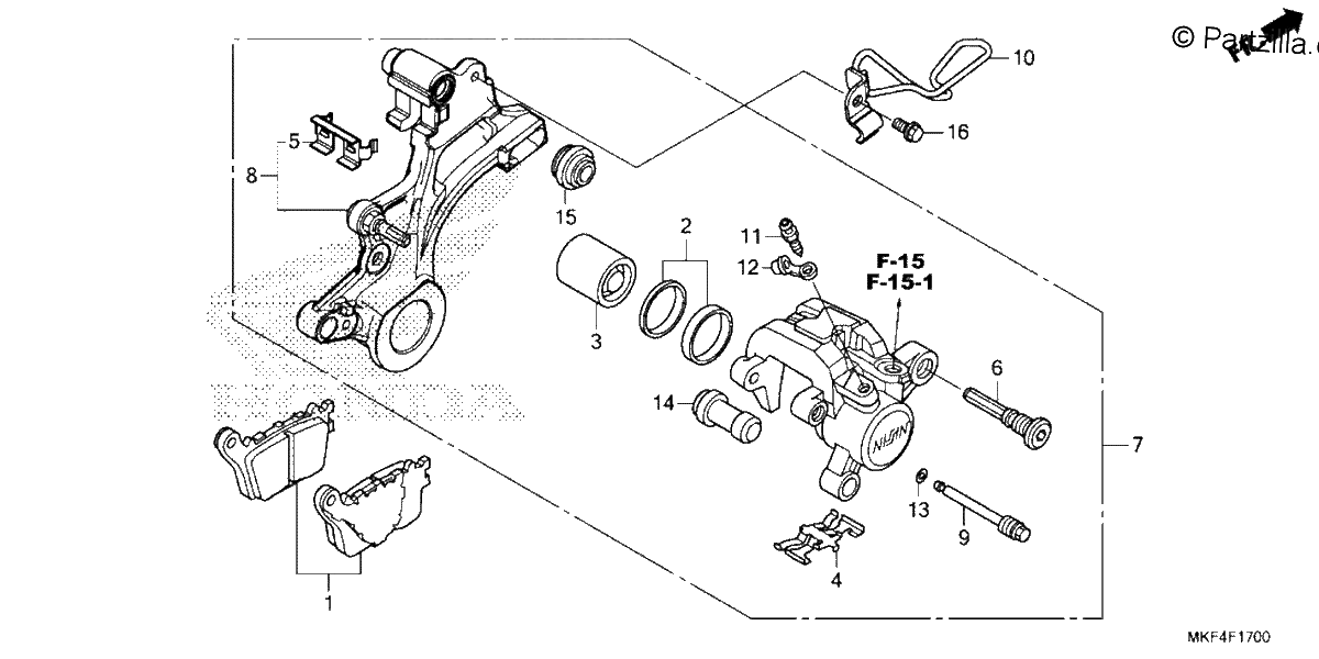 Diagrama de REAR BRAKE CALIPER