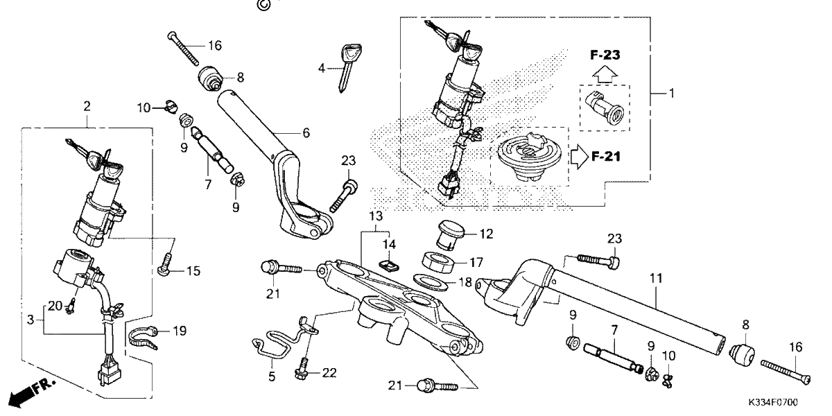 Diagrama de HANDLEBAR TOP BRIDGE