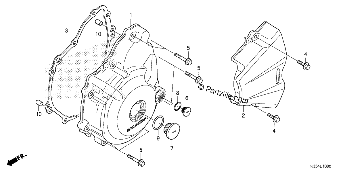Diagrama de LEFT CRANKCASE COVER