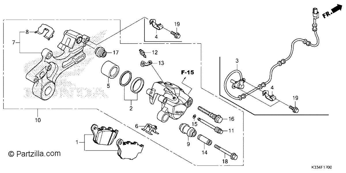 Diagrama de REAR BRAKE CALIPER