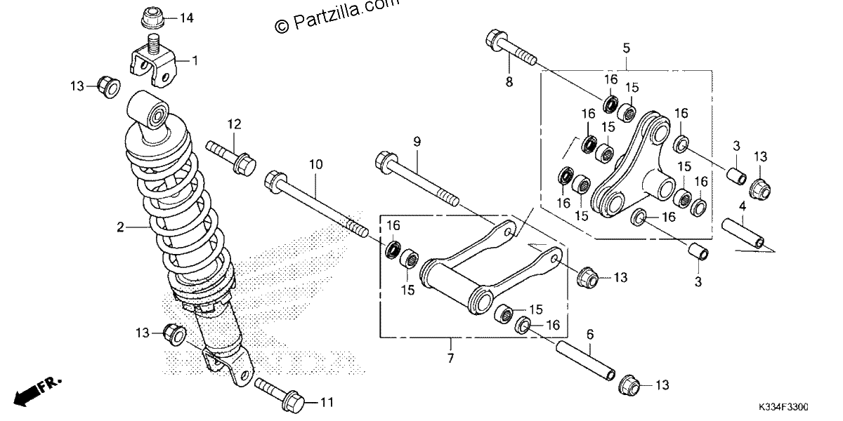 Diagrama de REAR SHOCK ABSORBER