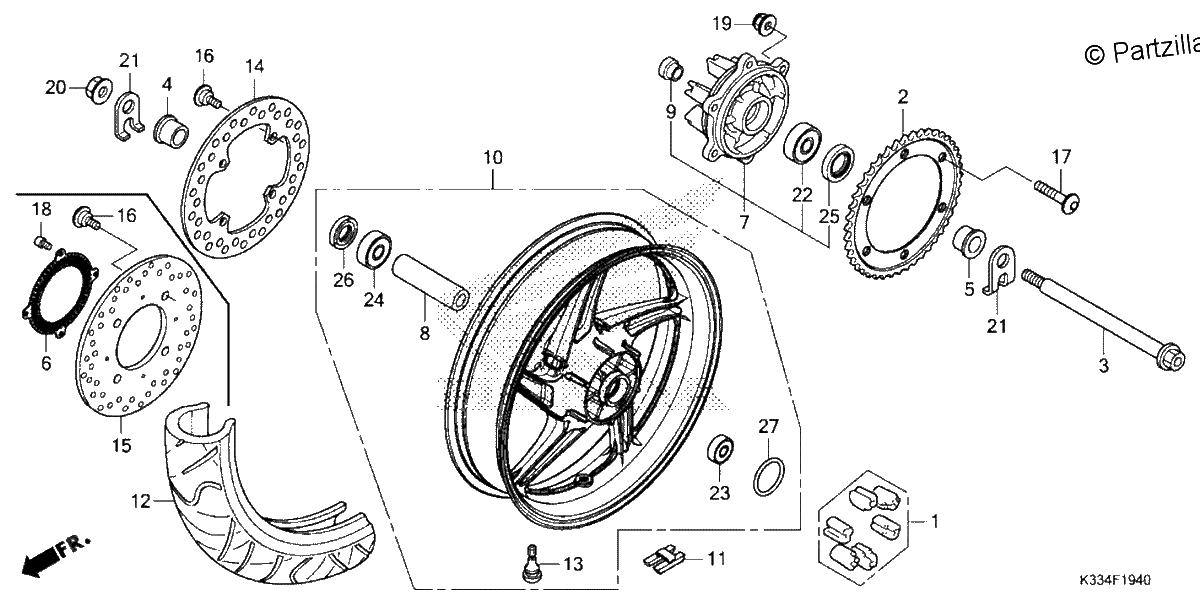 Diagrama de REAR WHEEL