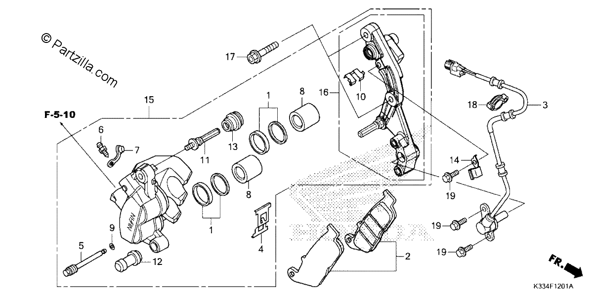 Diagrama de FRONT BRAKE CALIPER ABS