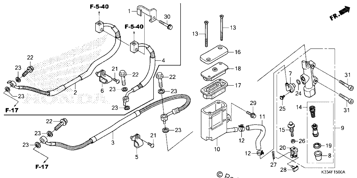 Diagrama de REAR BRAKE MASTER CYLINDER