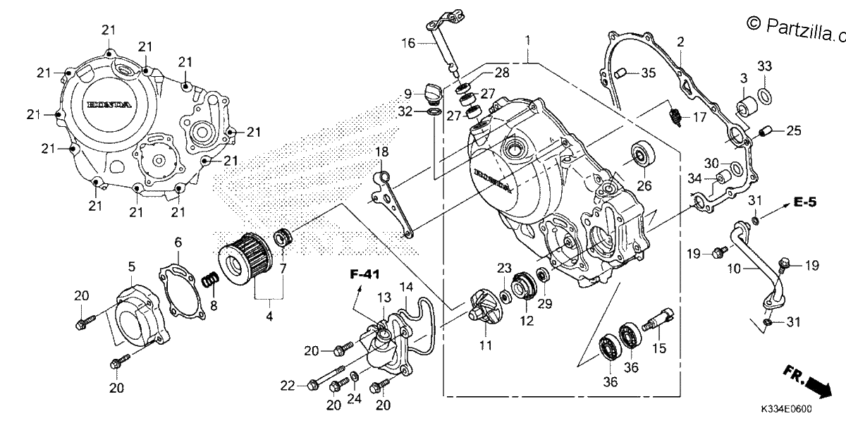 Diagrama de RIGHT CRANKCASE COVER
