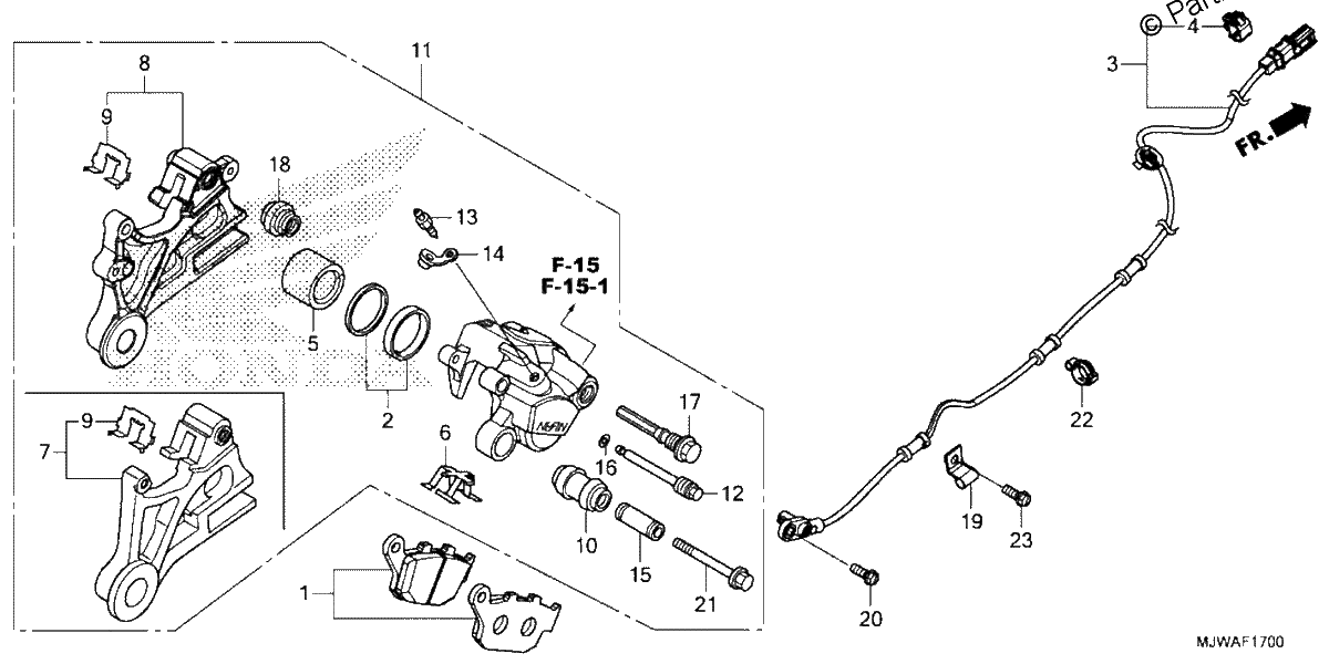 Diagrama de REAR BRAKE CALIPER