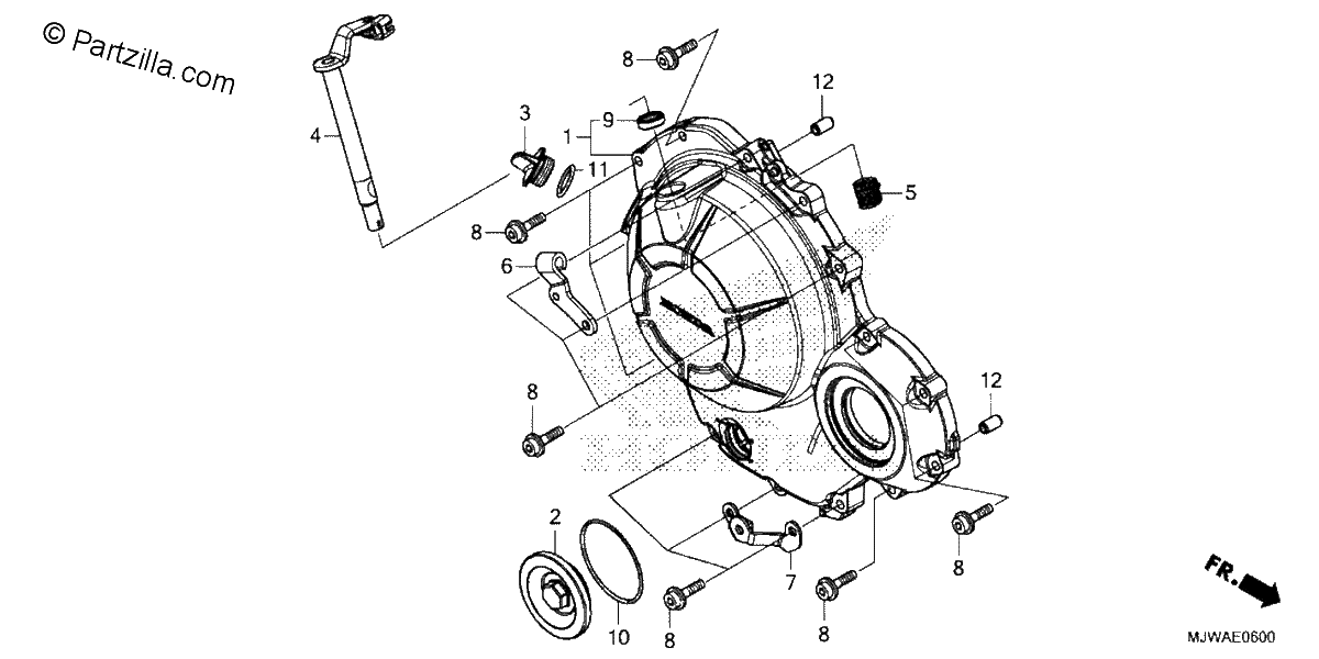 Diagrama de RIGHT CRANKCASE COVER