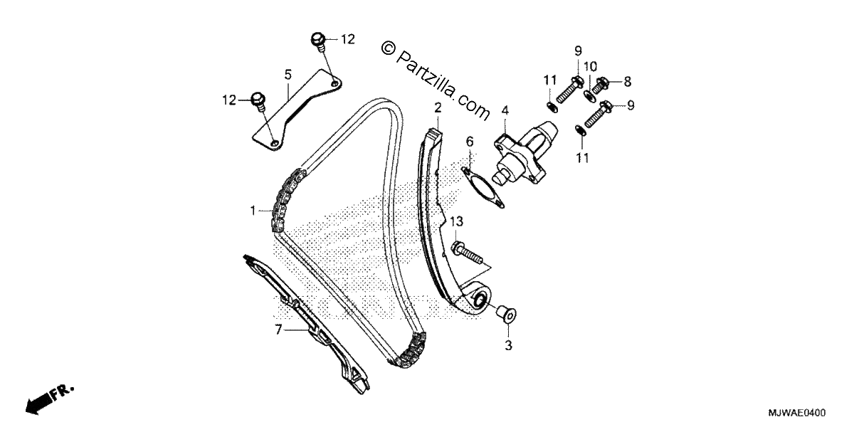 Diagrama de CAM CHAIN TENSIONER