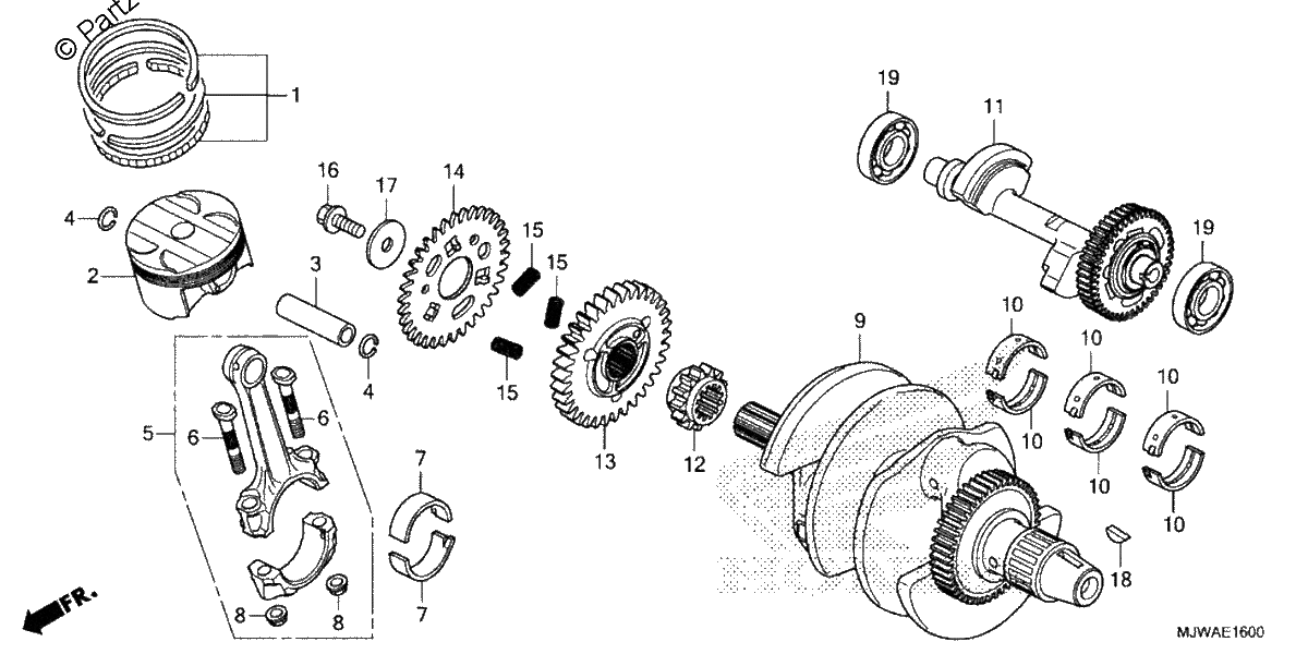 Diagrama de CRANKSHAFT PISTON