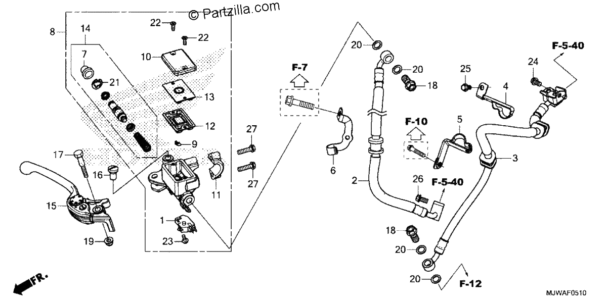 Diagrama de FRONT BRAKE MASTER CYLINDER 2
