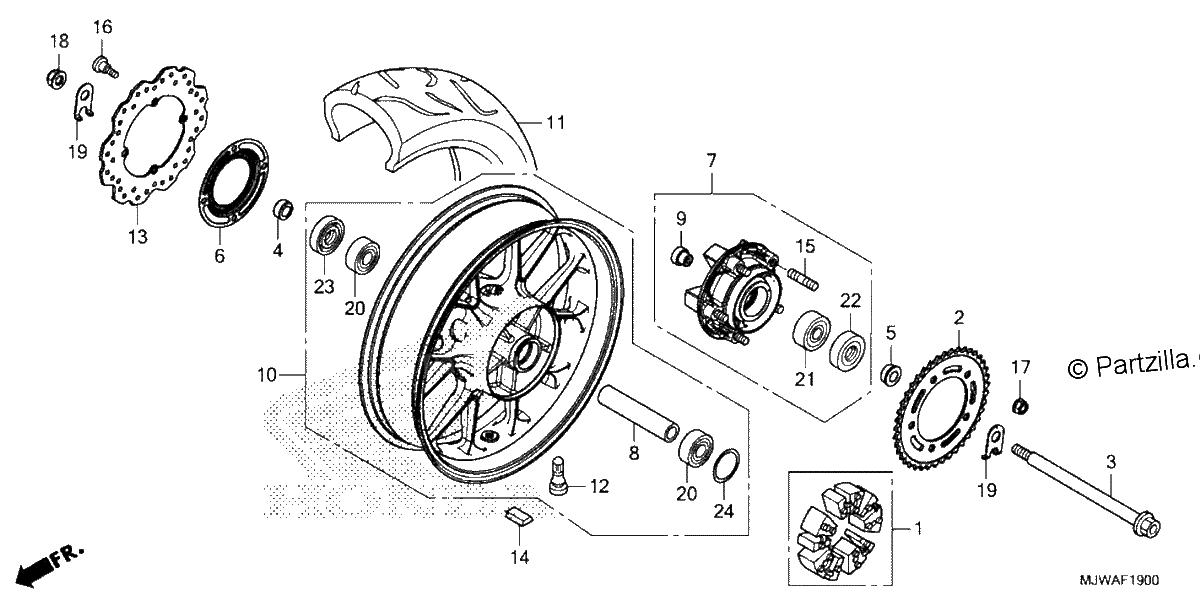 Diagrama de REAR WHEEL