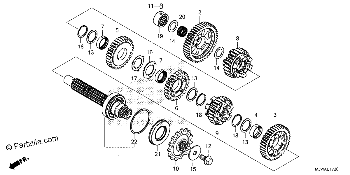 Diagrama de TRANSMISSION COUNTERSHAFT