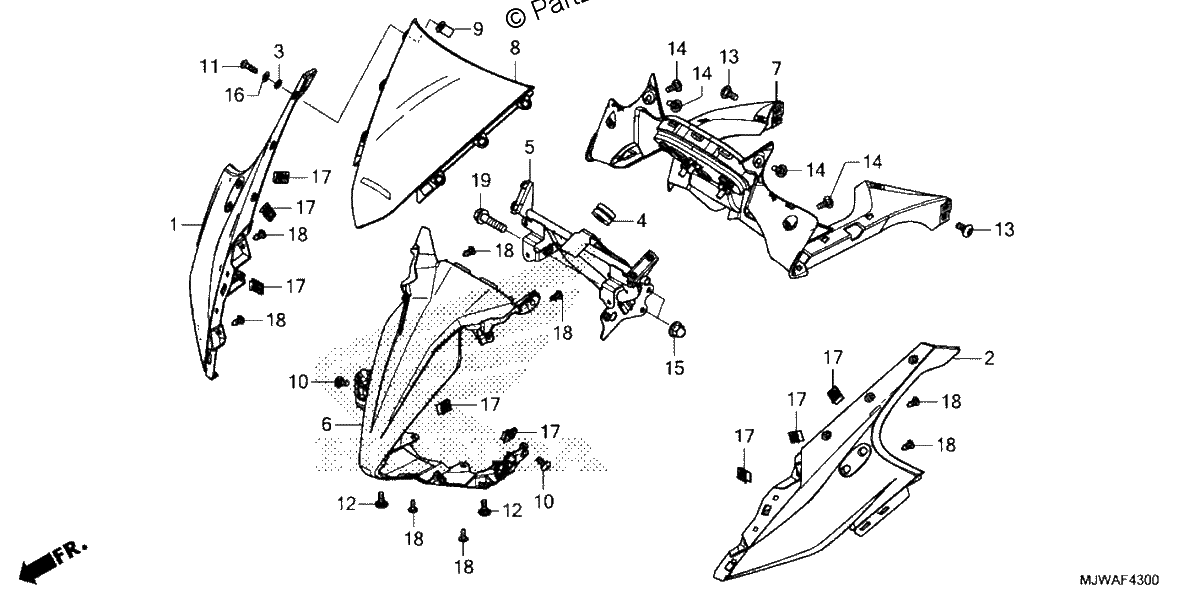 Diagrama de UPPER COWL