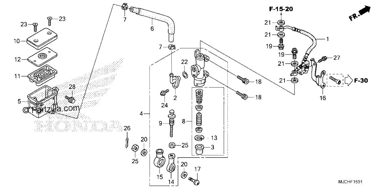 Diagrama de REAR BRAKE MASTER CYLINDER 2