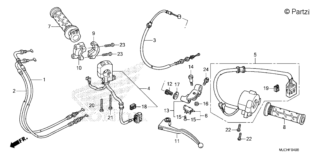 Diagrama de HANDLE LEVER SWITCH CABLE