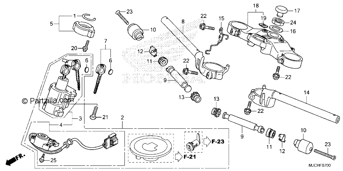 Diagrama de HANDLEBAR TOP BRIDGE