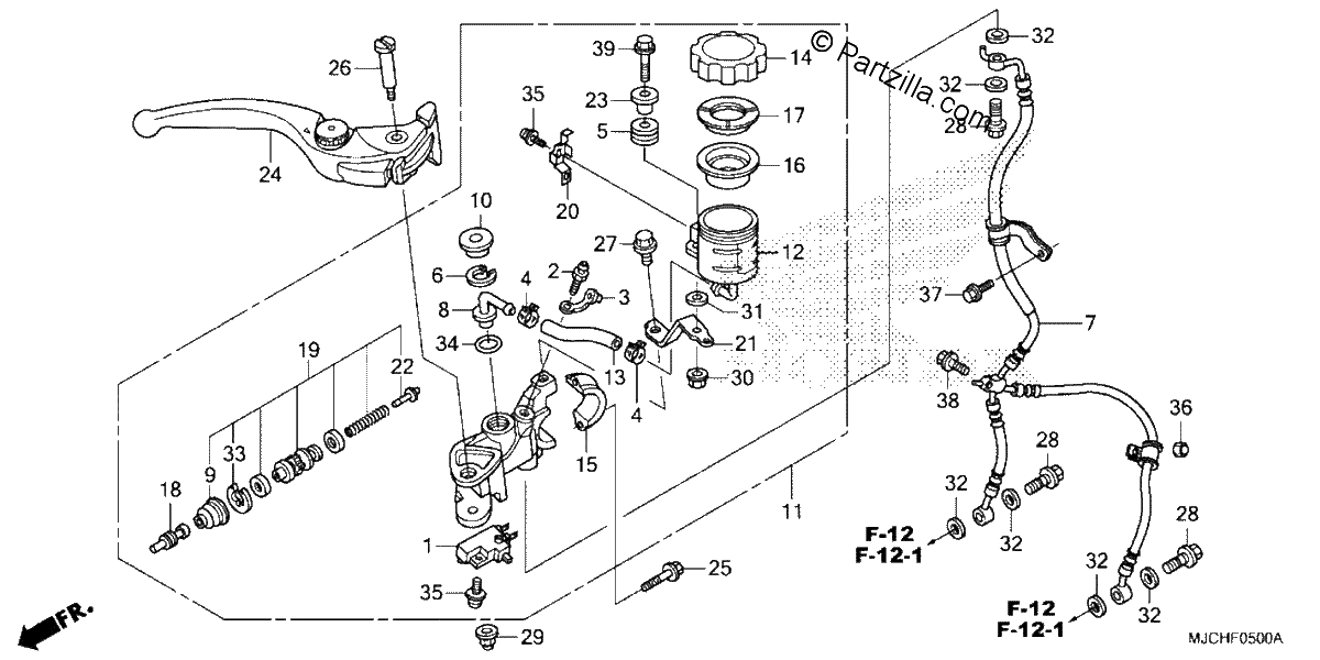 Diagrama de FRONT BRAKE MASTER CYLINDER 1