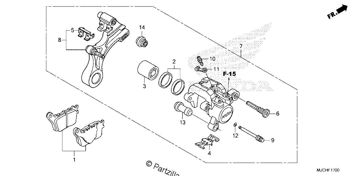 Diagrama de REAR BRAKE CALIPER 1