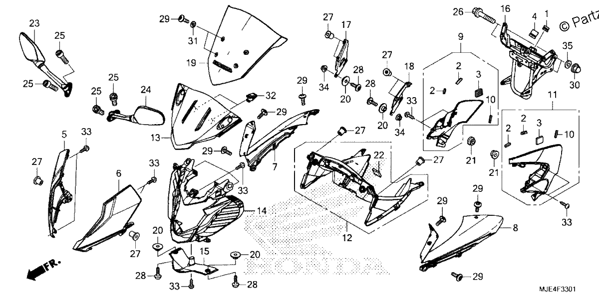 Diagrama de UPPER COWL 2