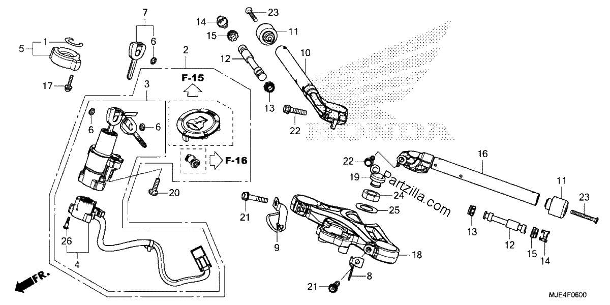 Diagrama de HANDLEBAR TOP BRIDGE