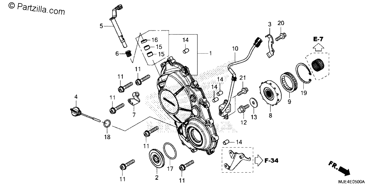 Diagrama de RIGHT CRANKCASE COVER