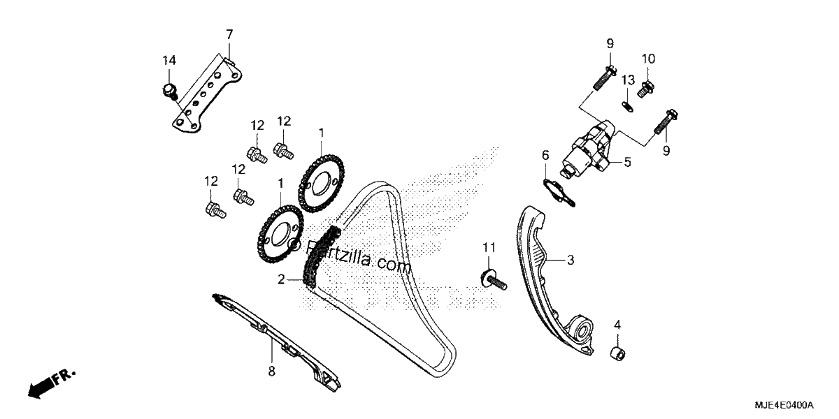 Diagrama de CAM CHAIN TENSIONER