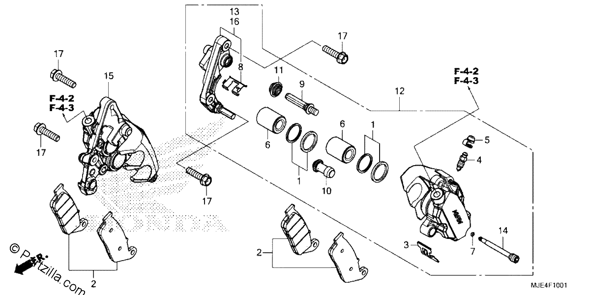 Diagrama de FRONT BRAKE CALIPER 2